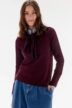 TFP by Tamara Falcó Camisolas-Suéter 100% lã com lenço Bordeaux