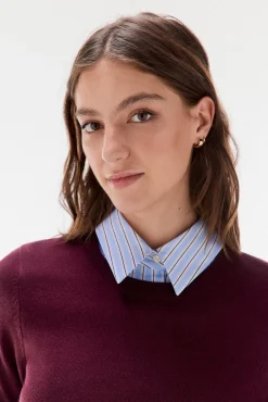 TFP by Tamara Falcó Camisolas-Suéter 100% lã com lenço Bordeaux