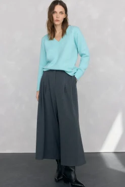 Pedro del Hierro Camisolas-Suéter bico com detalhes em mini oitos Turquesa