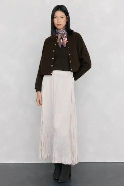 Pedro del Hierro Camisolas-Suéter bico com detalhes em mini oitos Marrom