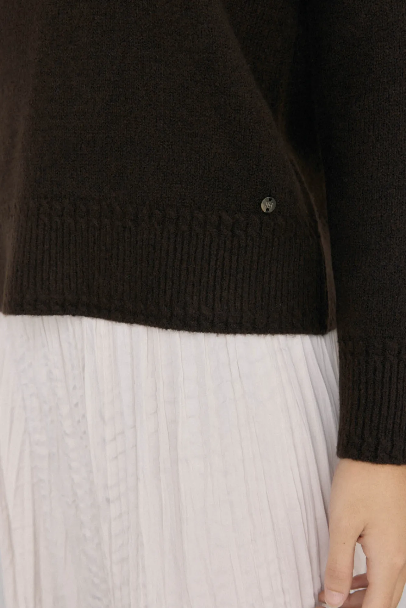 Pedro del Hierro Camisolas-Suéter bico com detalhes em mini oitos Marrom