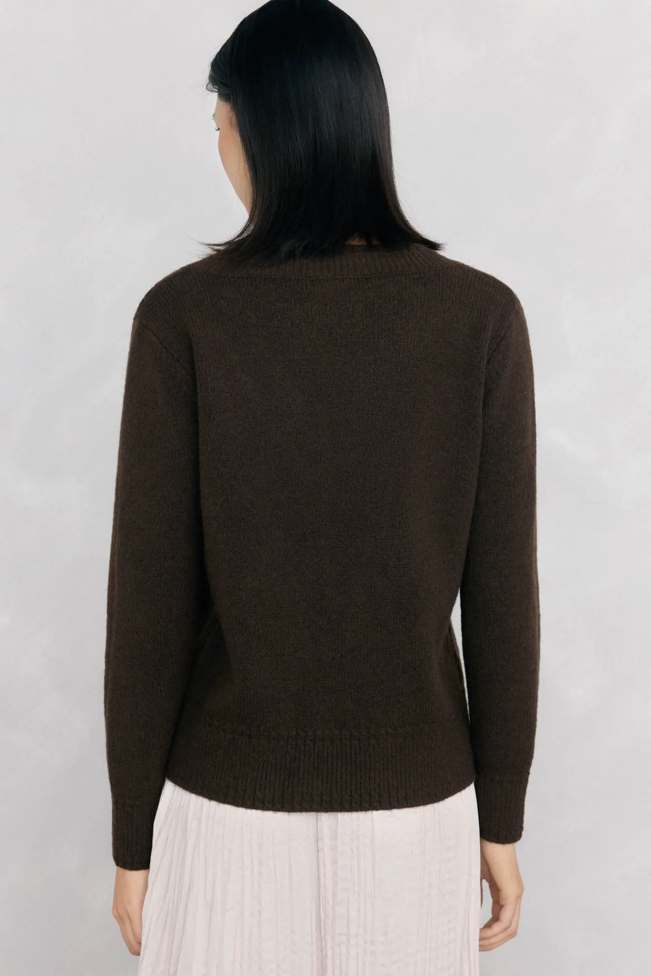 Pedro del Hierro Camisolas-Suéter bico com detalhes em mini oitos Marrom