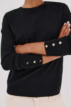 Cortefiel Camisolas-Suéter com botões Preto