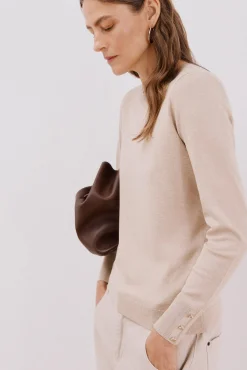 Cortefiel Camisolas-Suéter com botões Tostado