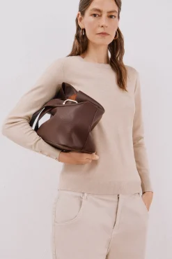 Cortefiel Camisolas-Suéter com botões Tostado