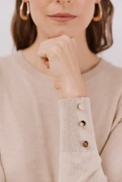 Cortefiel Camisolas-Suéter com botões Tostado