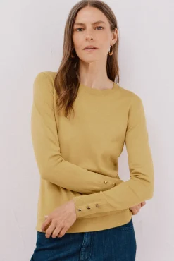 Cortefiel Camisolas-Suéter com botões Amarelo