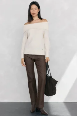 Pedro del Hierro Camisolas-Suéter com gola redonda Ecru