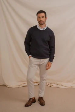 Celopman Camisolas-Suéter com gola redonda e nó azul