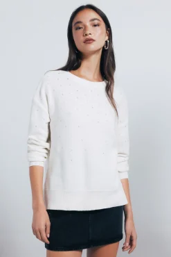 Springfield Camisolas-Suéter cravejado de cristais gradientes cru