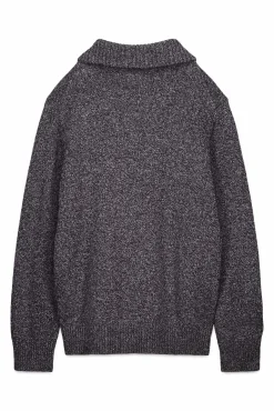 OOTO Camisolas-Suéter de algodão com gola polo e fecho-éclair Cinzento