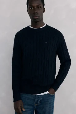 Pedro del Hierro Camisolas-Suéter de algodão e cashmere Preto