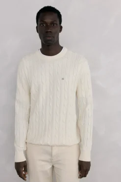 Pedro del Hierro Camisolas-Suéter de algodão e cashmere Ecru