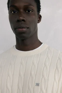 Pedro del Hierro Camisolas-Suéter de algodão e cashmere Ecru