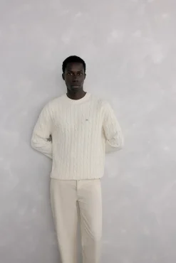 Pedro del Hierro Camisolas-Suéter de algodão e cashmere Ecru