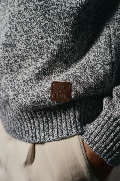 OOTO Camisolas-Suéter de algodão torcido com gola redonda Azul