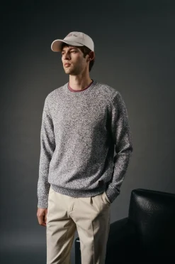 OOTO Camisolas-Suéter de algodão torcido com gola redonda Azul