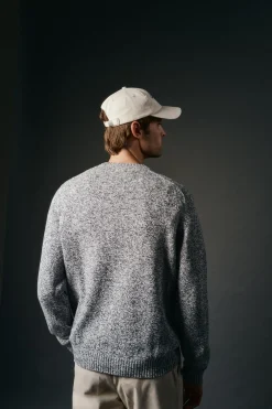 OOTO Camisolas-Suéter de algodão torcido com gola redonda Azul