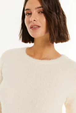 Systemaction Camisolas-Suéter de cabelo de festa bege