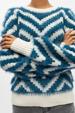 Object Camisolas-Suéter de camisola com efeito pele Azul