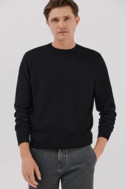 Cortefiel Camisolas-Suéter de cashmere de algodão Preto