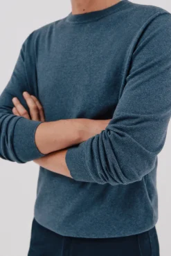 Cortefiel Camisolas-Suéter de cashmere de algodão Azul