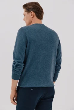 Cortefiel Camisolas-Suéter de cashmere de algodão Azul