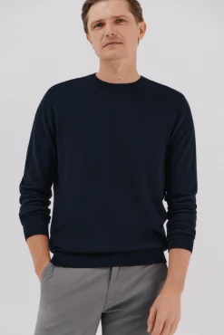 Cortefiel Camisolas-Suéter de cashmere de algodão Azul