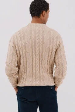 Cortefiel Camisolas-Suéter de gola caixa de lã Tostado