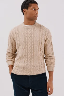 Cortefiel Camisolas-Suéter de gola caixa de lã Tostado