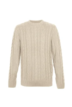 Cortefiel Camisolas-Suéter de gola caixa de lã Tostado