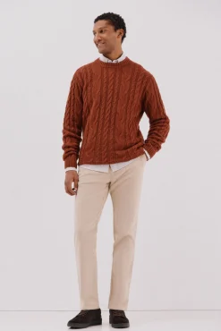 Cortefiel Camisolas-Suéter de gola caixa de lã Laranja