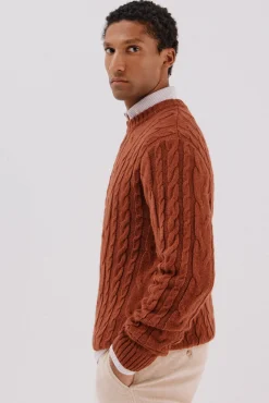 Cortefiel Camisolas-Suéter de gola caixa de lã Laranja