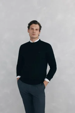 Pedro del Hierro Camisolas-Suéter de gola caixa em lã merino e cashmere Preto