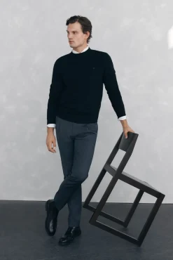 Pedro del Hierro Camisolas-Suéter de gola caixa em lã merino e cashmere Preto