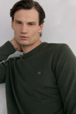 Pedro del Hierro Camisolas-Suéter de gola caixa em lã merino e cashmere Verde