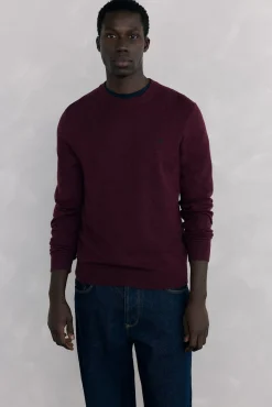 Pedro del Hierro Camisolas-Suéter de gola caixa em lã merino e cashmere Bordeaux