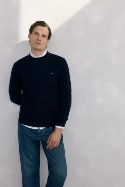 Pedro del Hierro Camisolas-Suéter de gola caixa em lã merino e cashmere Azul