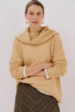 Cortefiel Camisolas-Suéter de gola larga Amarelo