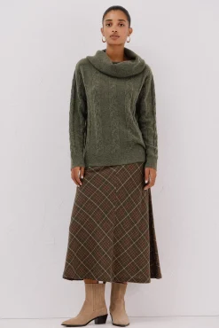 Cortefiel Camisolas-Suéter de gola larga Verde