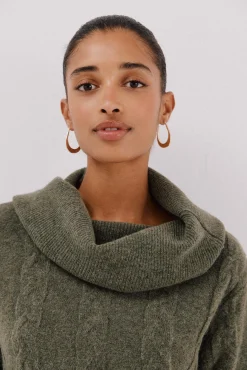 Cortefiel Camisolas-Suéter de gola larga Verde