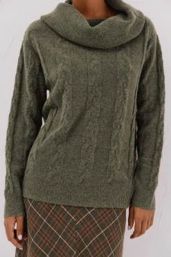 Cortefiel Camisolas-Suéter de gola larga Verde