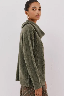 Cortefiel Camisolas-Suéter de gola larga Verde