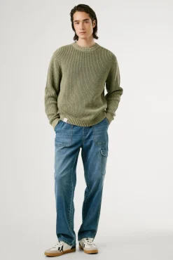 Pepe Jeans Camisolas-Suéter de gola redonda com ajuste regular verde