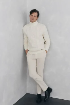 Pedro del Hierro Camisolas-Suéter de lã com gola alta Ecru