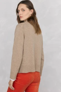 Pedro del Hierro Camisolas-Suéter de lã com gola caixa Beige