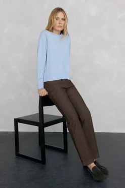 Pedro del Hierro Camisolas-Suéter de lã com gola caixa Azul