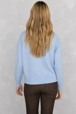 Pedro del Hierro Camisolas-Suéter de lã com gola caixa Azul