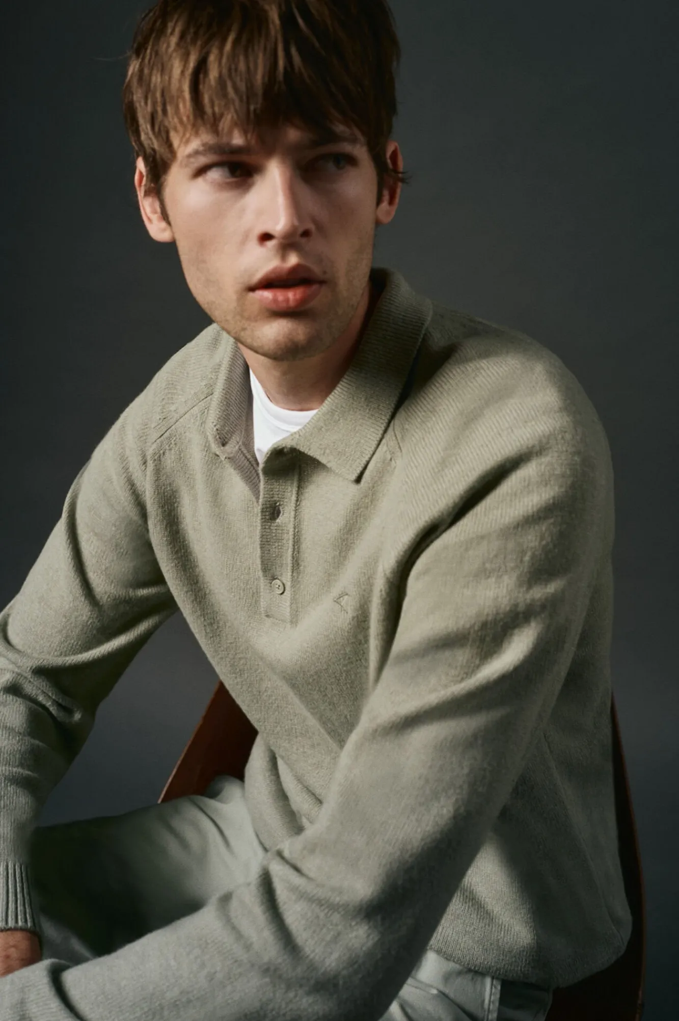 OOTO Camisolas-Suéter de lã com gola polo Verde