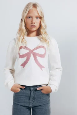 Springfield Kids Malhas-Suéter de laço para menina bege